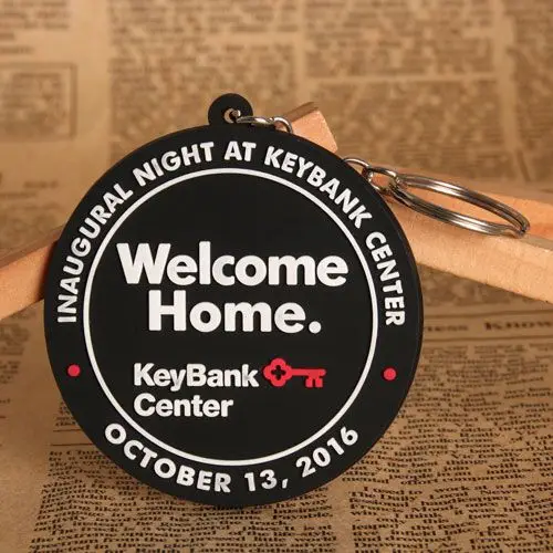 Custom Logo New Soft PVC Rubber Keyring Design Blank Round Shape Keychain