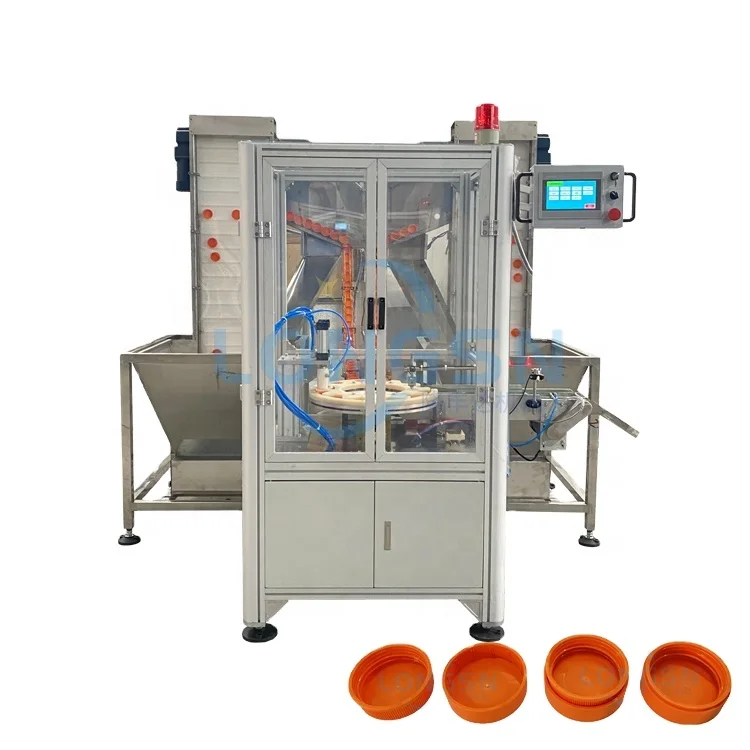 High speed automatic plastic closure assembly machine for 2 or 3 parts caps