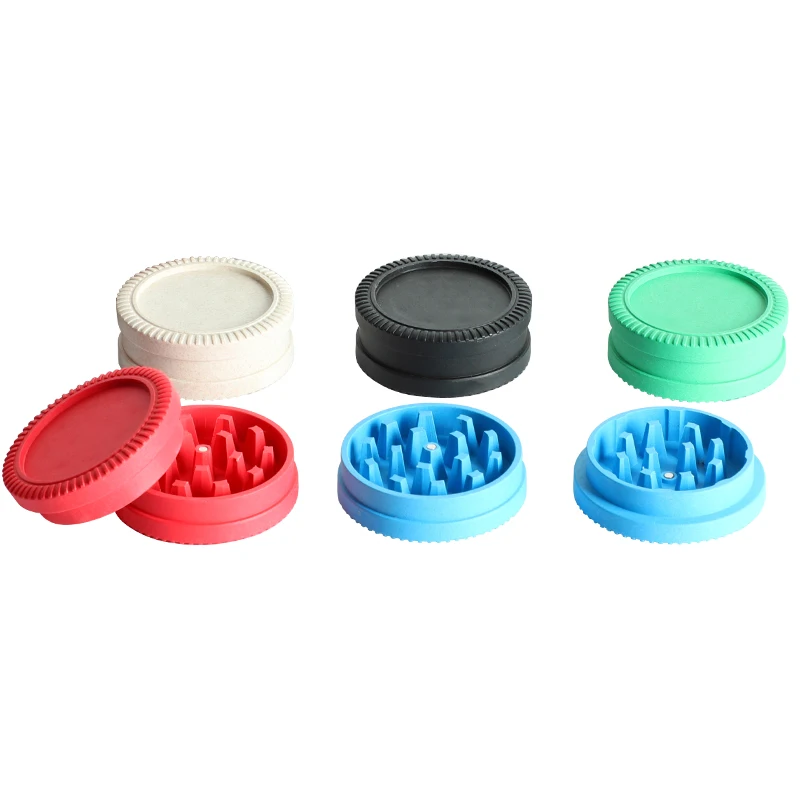 UKETA High quality Custom Logo 54mm Biodegradable Grinders 2 Layers Plastic Eco-Friendly Biodegradable Tobacco Herb Grinder