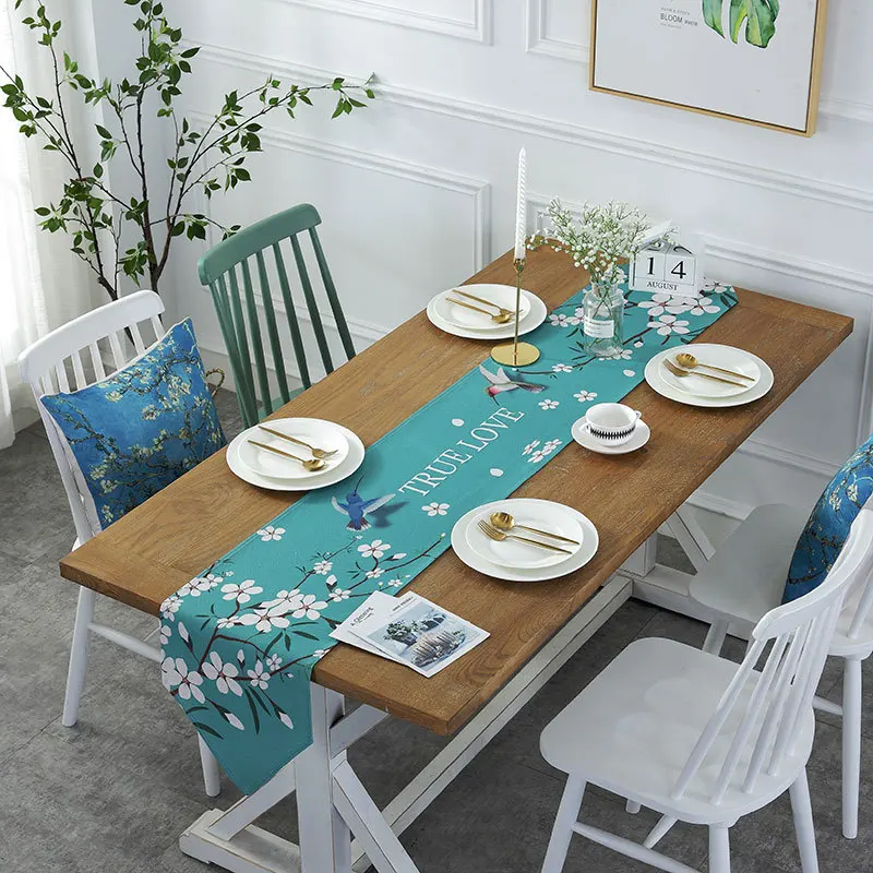 
 Роскошные термостойкие рождественские хлопковые льняные Цветочные кухонные скатерти оптом  