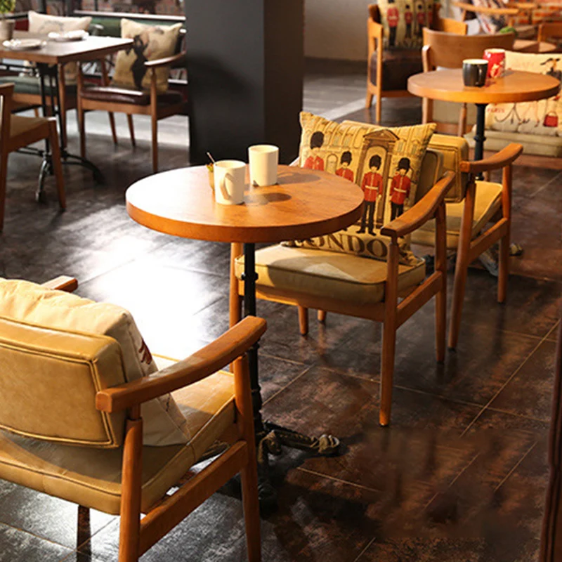 New Design Wholesale Commercial Restaurant Furniture Vintage Wooden Restaurant Dining Set,Bar Cafe Furniture