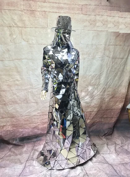 Mirror LED Costumes LED Rave Clothes Mirror Dress performance dress Luminous clothing