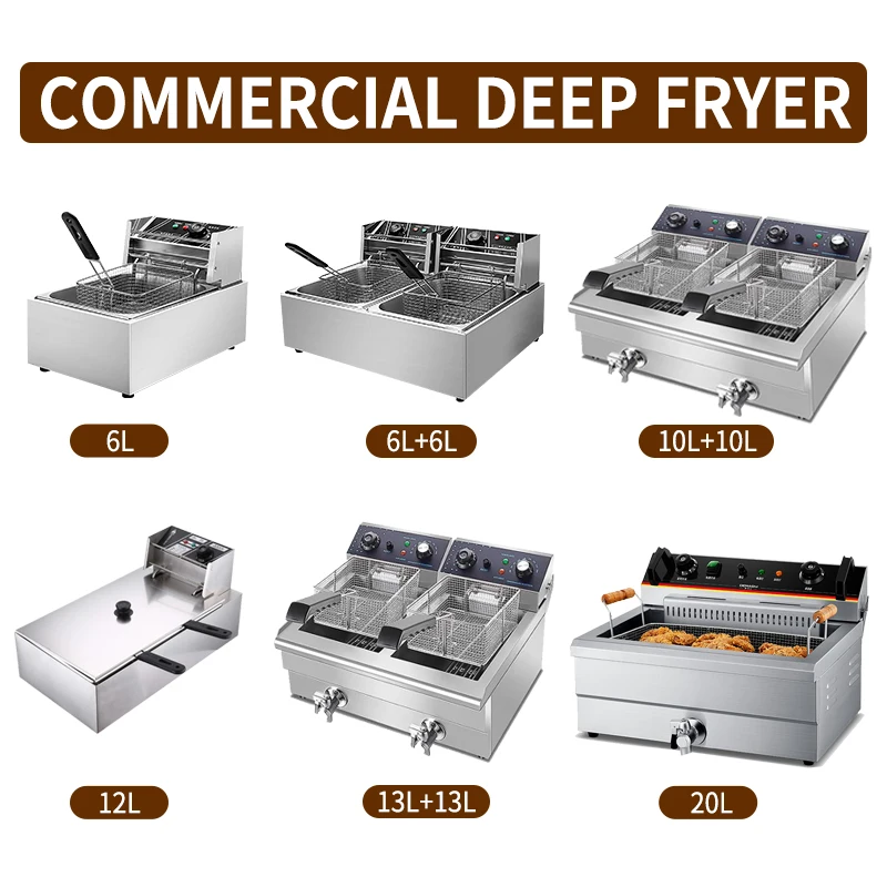 Xuzhong 6L commercial deep fryers electric deep fryer for fried chicken