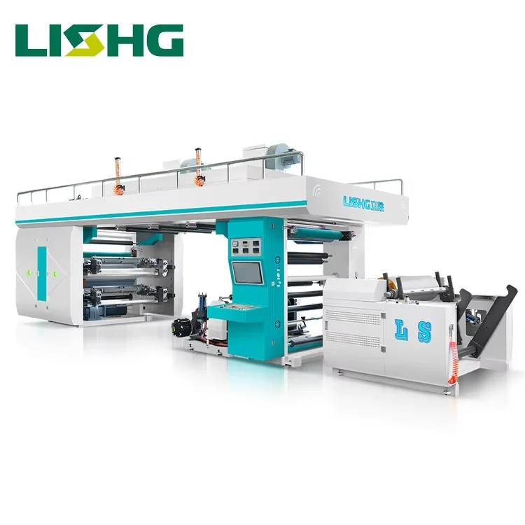 Easy to operate 4  Colour Bopp Film Foil Plastic Fabric Pe CI  Flexographic Printing printer for Food Packaging Industry