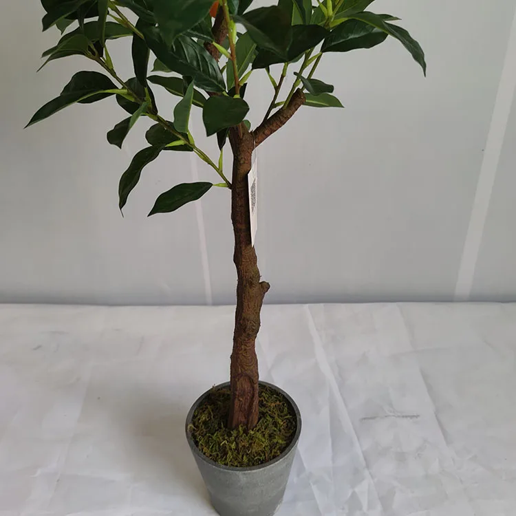 Wholesale Plastic Kumquat Mandarin Oranges Plant Fruit Bonsai Artificial Orange Tree For Living Room Decoration