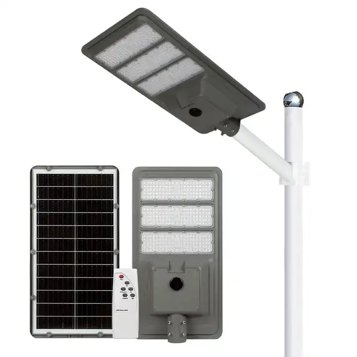 Все в одном, Встроенный солнечный уличный фонарь 300 Вт 400 Вт 500 Вт, заводская цена, уличная лампа ip65 на солнечных батареях для садовых дорожек