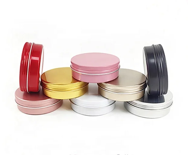 Wholesale 5g 10g 15g 30g 50g 100g gold rose gold black white topical soap cosmetic empty metal tin can jar with aluminum lid