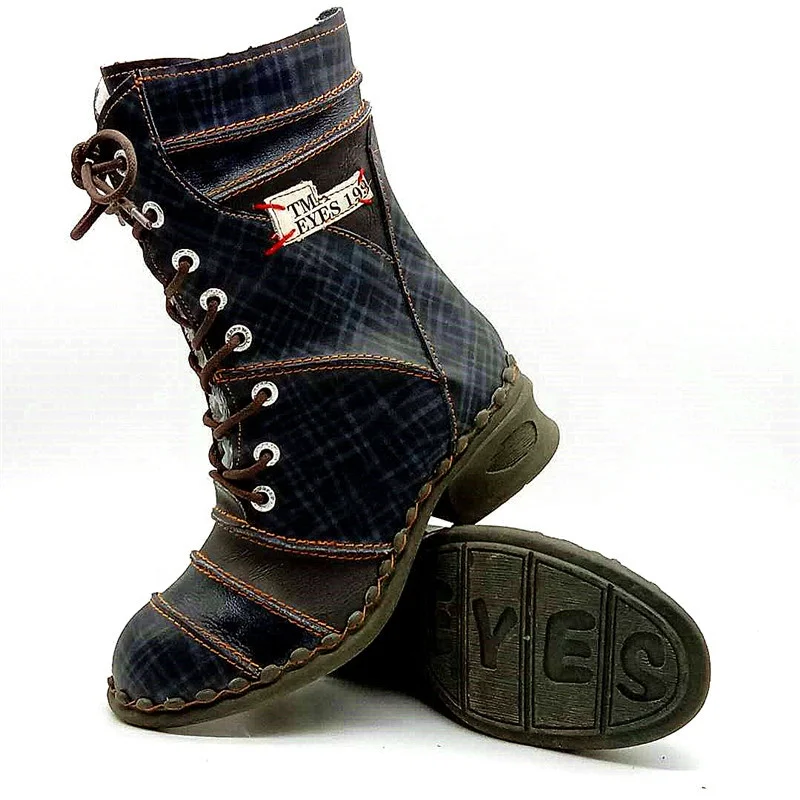 Женские зимние сапоги с меховой подкладкой, кожаные дышащие повседневные сапоги