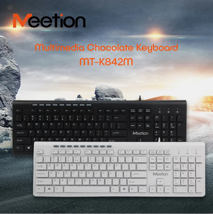 Meetion MT-K842M 10 Multi-function Keys Standard Size Waterproof Business Design Office Entertainment Wired Keyboard