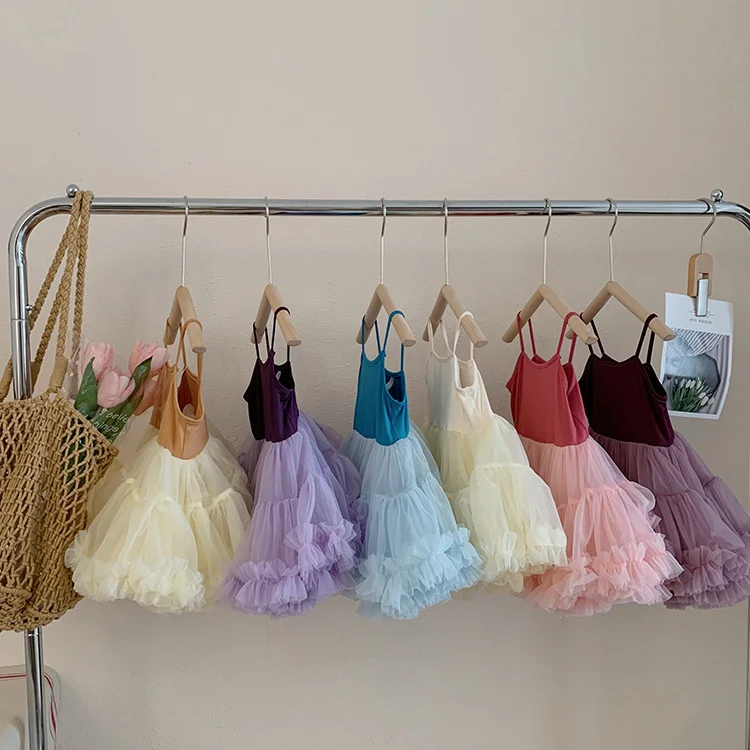Summer Cute Girls Casual Princess Children Dresses Kids Sleeveless Tutu Dress Clothes Kids Party  Dress Tutu Costume