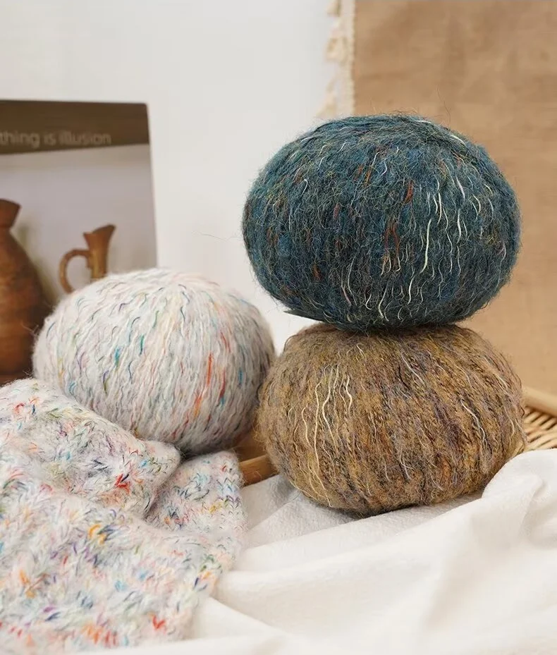 winter yarn 50g mohair wool marl thread for hand knitting