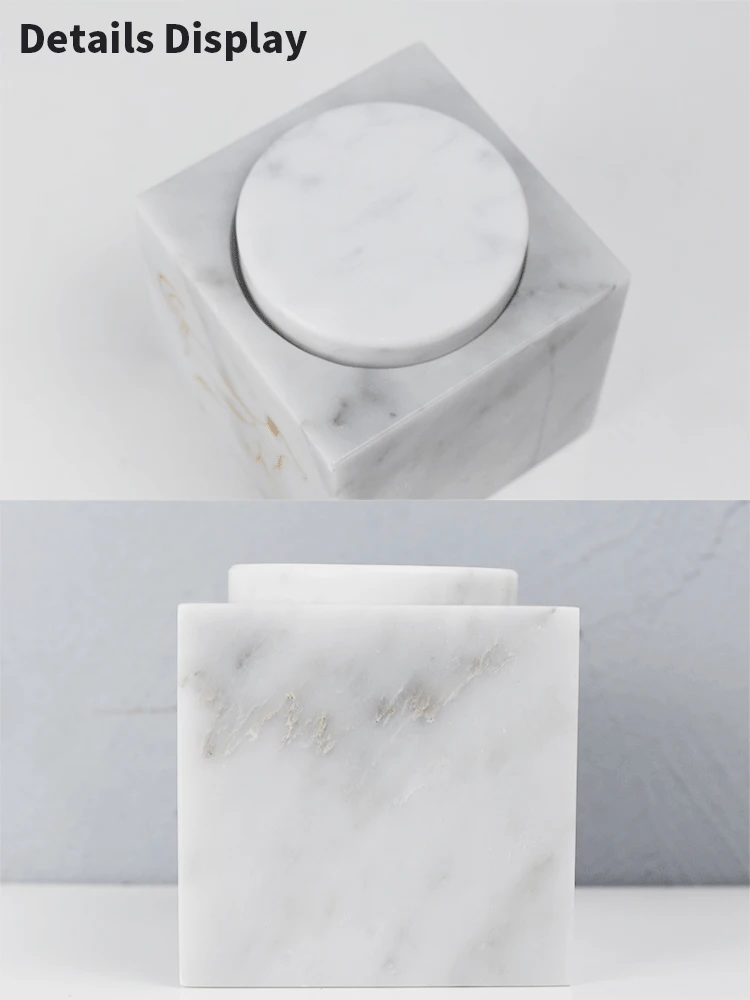 Custom size Handmade Marble Pet Dog Cat Cremation Urns High Quality Western Style Funeral multipurpose Luxury marble jar