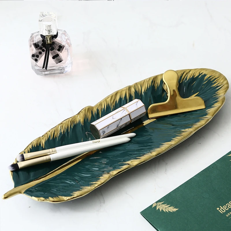 
European-style ceramic tableware creative banana leaf plate snack plate storage tray storage plate 