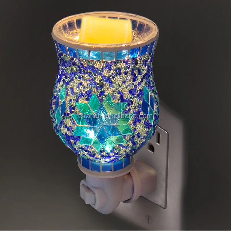 Hot Sale Essential Oil  electric mosaic burner Incense glass oil burner Aroma Lamp mosaic oil burner electric Wholesale
