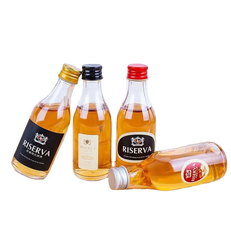2oz 50ml Mini Glass Bottle Alcohol Drink Liquor Wine Whisky Bottle With Screw Lid Miniature Bottle For Spirits