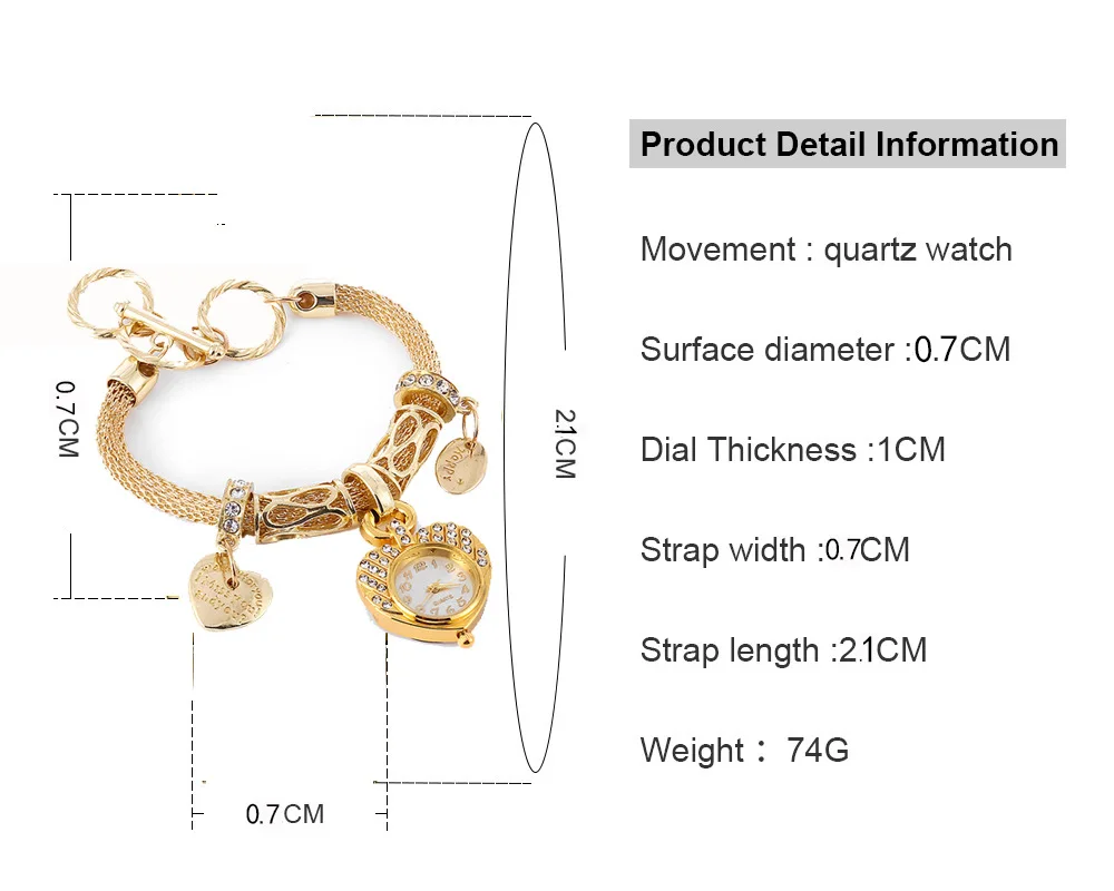 exquisite love pendant diamond ladies watch