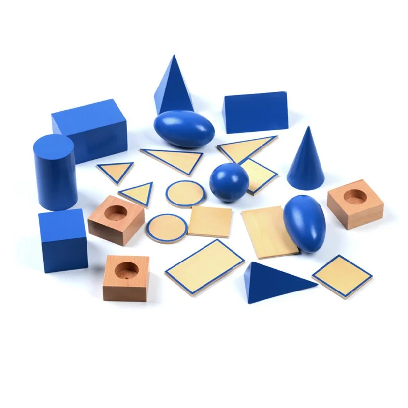 Wooden intelligence education recognition geometric shapes toys Geometric Solids