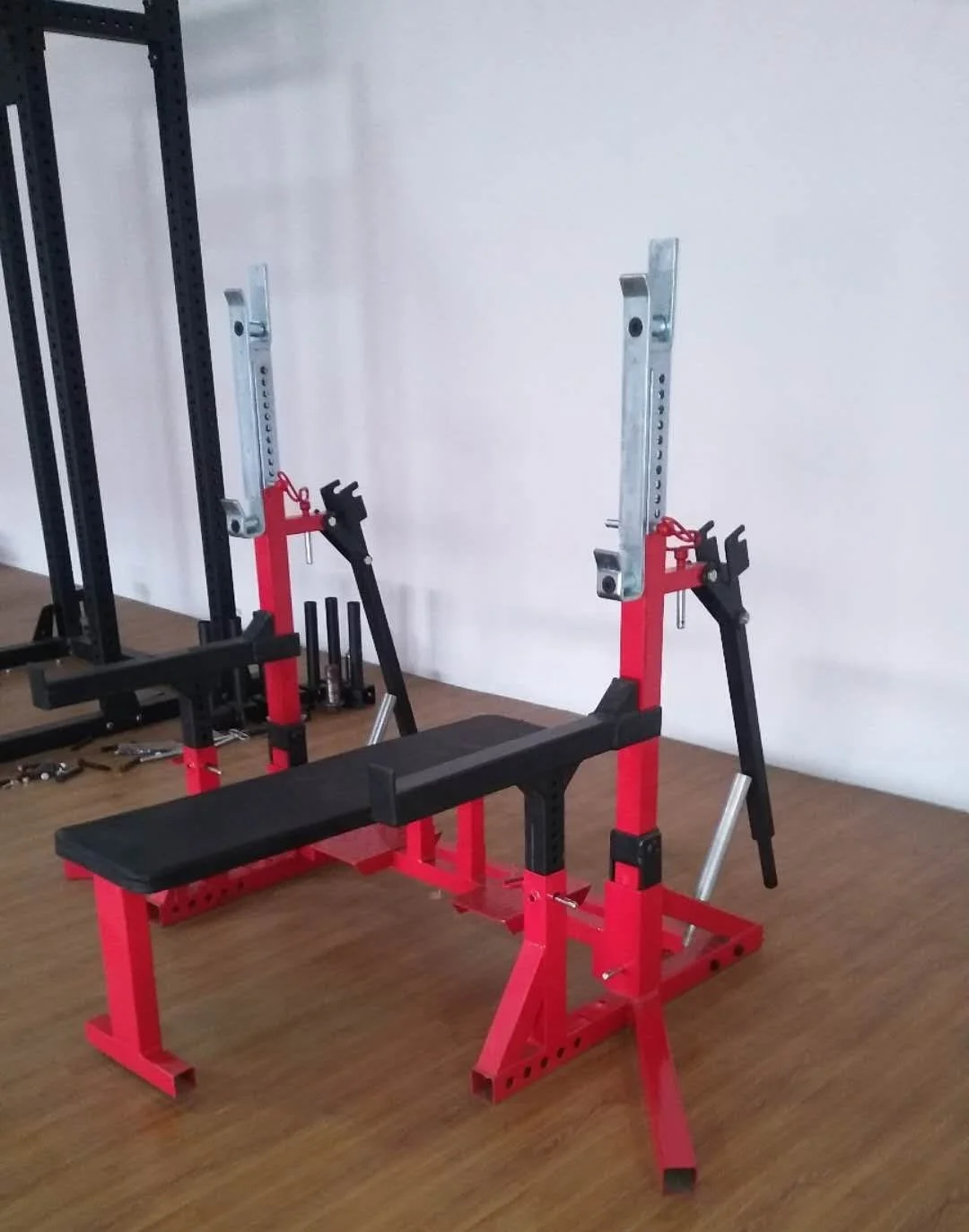 Hot sale Adjustable Standard Solid Steel Squat Stands Barbell Bench And Power Rack gym equipment