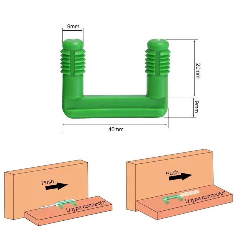 Cabinet Wood Fastener 2 in 1 Plastic Furniture Invisible Connectors Fitting Connecting