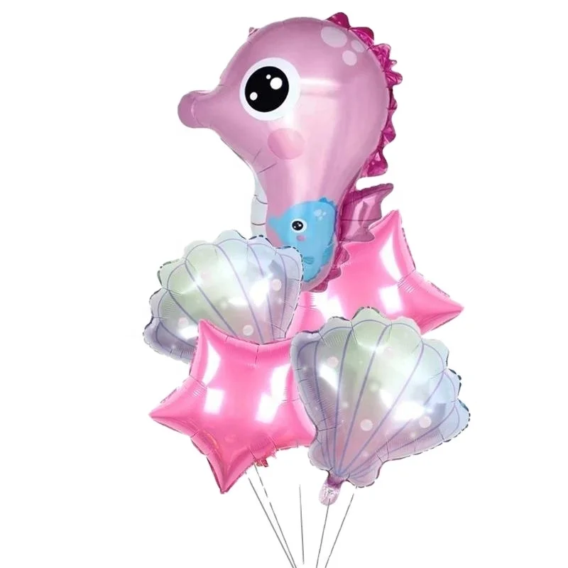 New Marine animal theme cartoon crab jellyfish aluminum balloon set birthday party atmosphere decoration