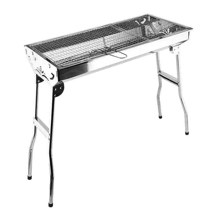 China Factory Portable Grill Carbon Folding Metal Iron Chrome Plated BBQ Grill for Outdoor Charcoal Barbecue