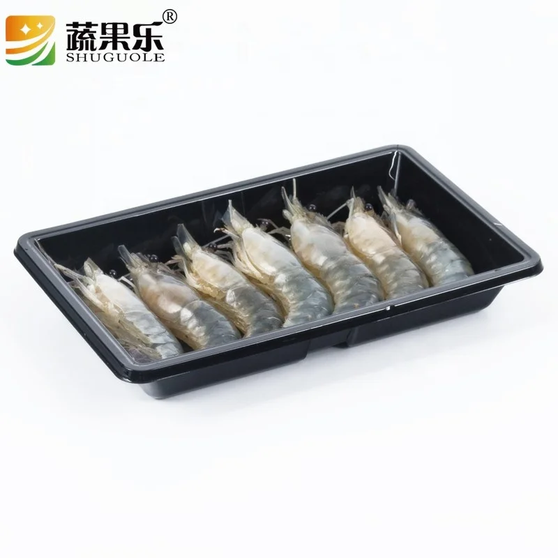 Recycled black base meat display PP tray disposable food grade PET blister MAP plastic packaging meat tray for supermarket
