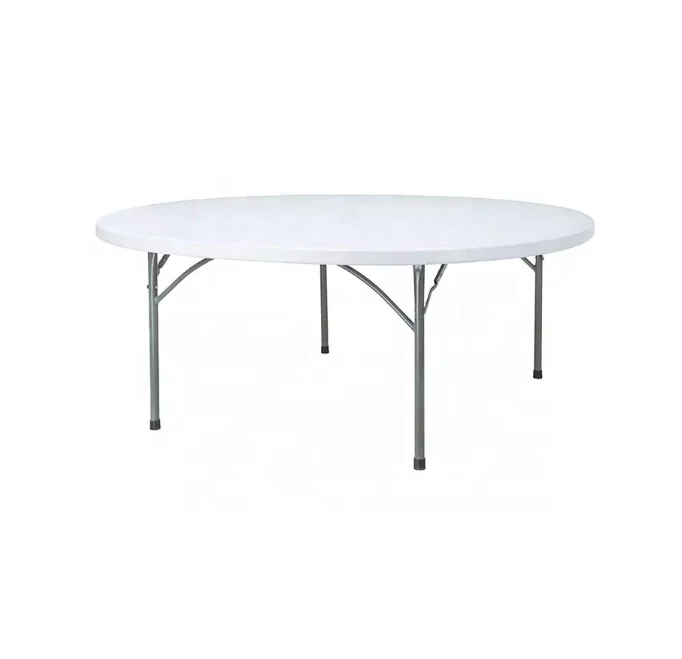 Folding table outdoor banquet party 6Ft white plastic round  folding camping table