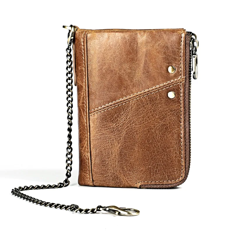 New Fashion Genuine Leather Men Wallet Small Zipper Male Short Coin Purse Brand High Quality Men Wallet