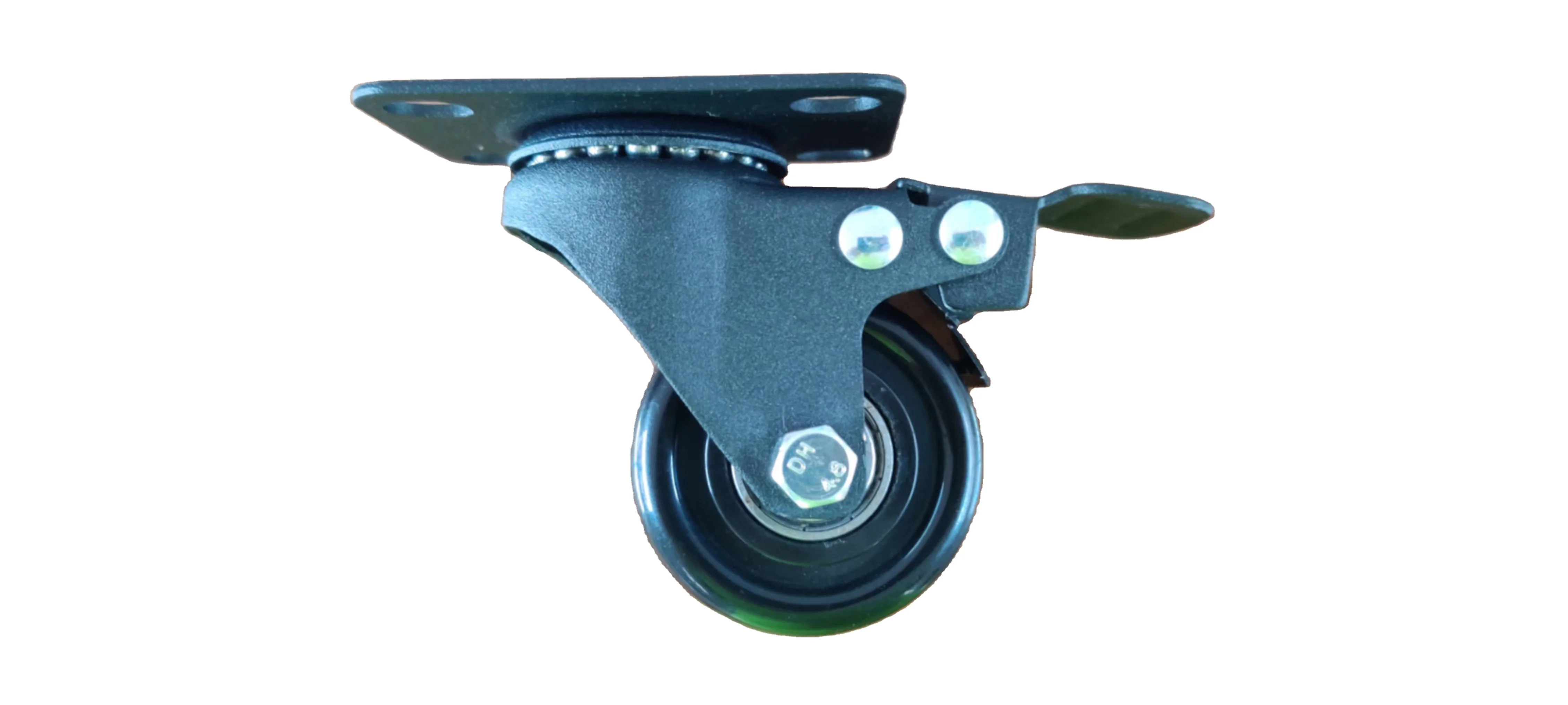 High Quality Light Duty Top Plate Sand Blast Fork Blue PU Swivel Caster Wheel 50mm