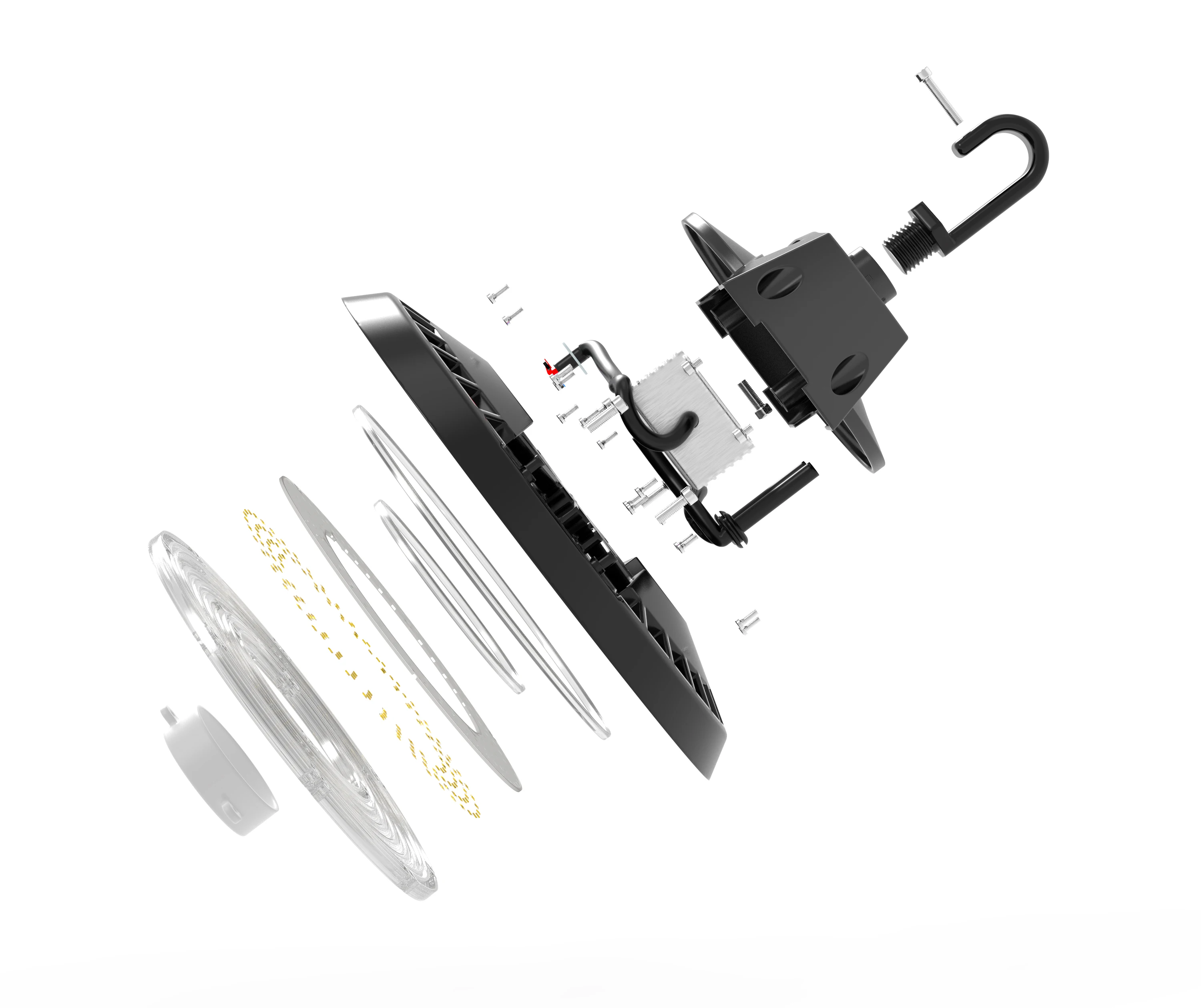 Industrial for warehouse/supermarket microwave sensor dimmable 100w 150w 200w ufo led high bay light