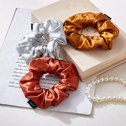 Wholesale New Arrival Pure Custom  Mulberry Silk Scrunchie 100% Silk for Hair Tie