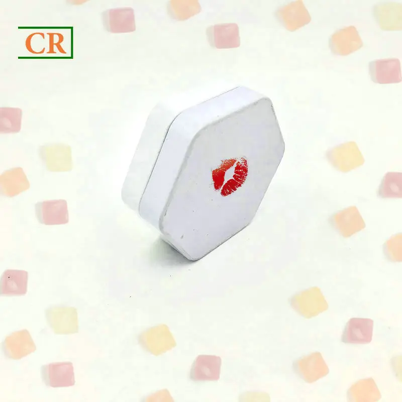 
Candy packaging hexagonal shape with lid for Edibles Grade Stackable Metal Tin Can 