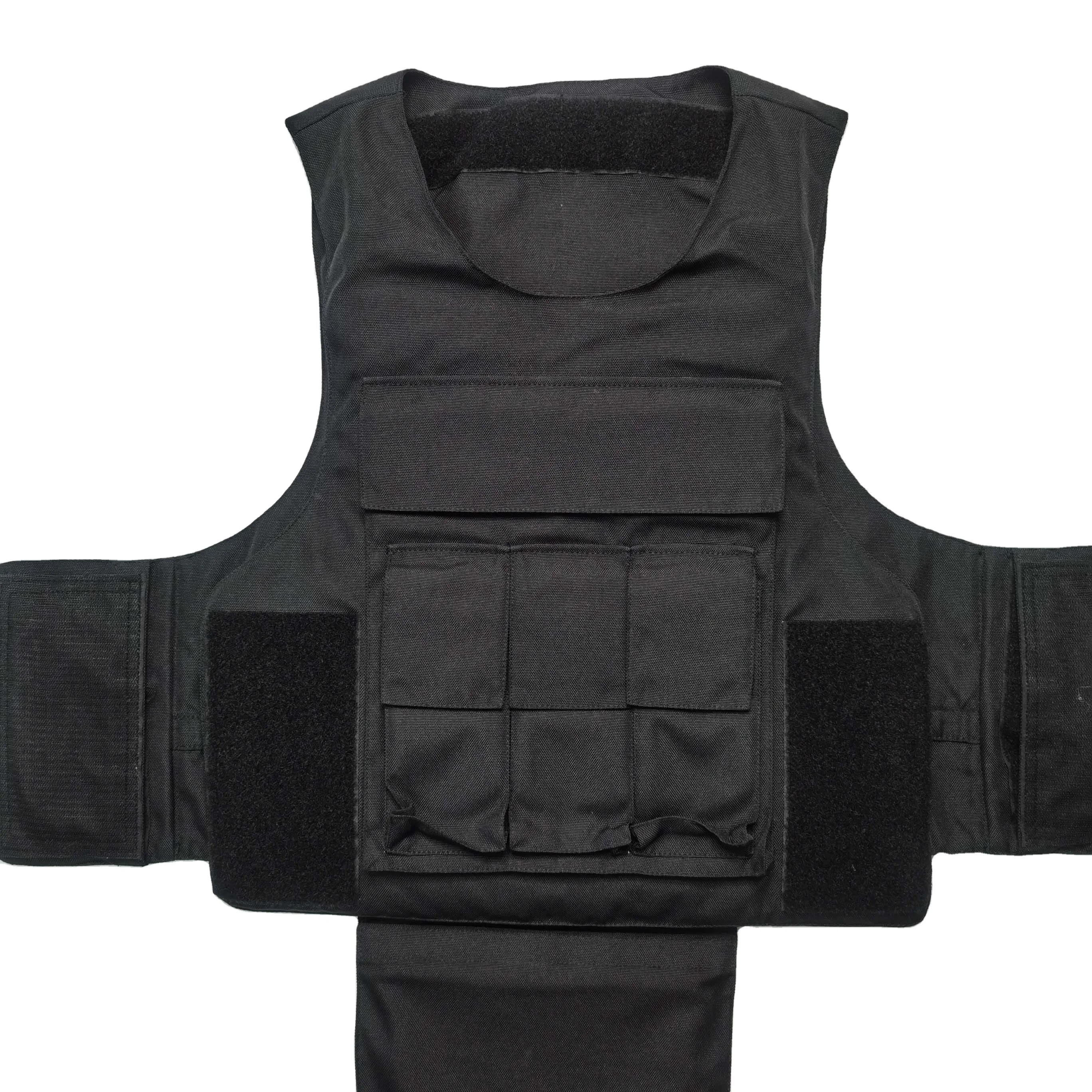 
Фабрика продает стандартный черный пуленепробиваемый жилет в стиле милитари 