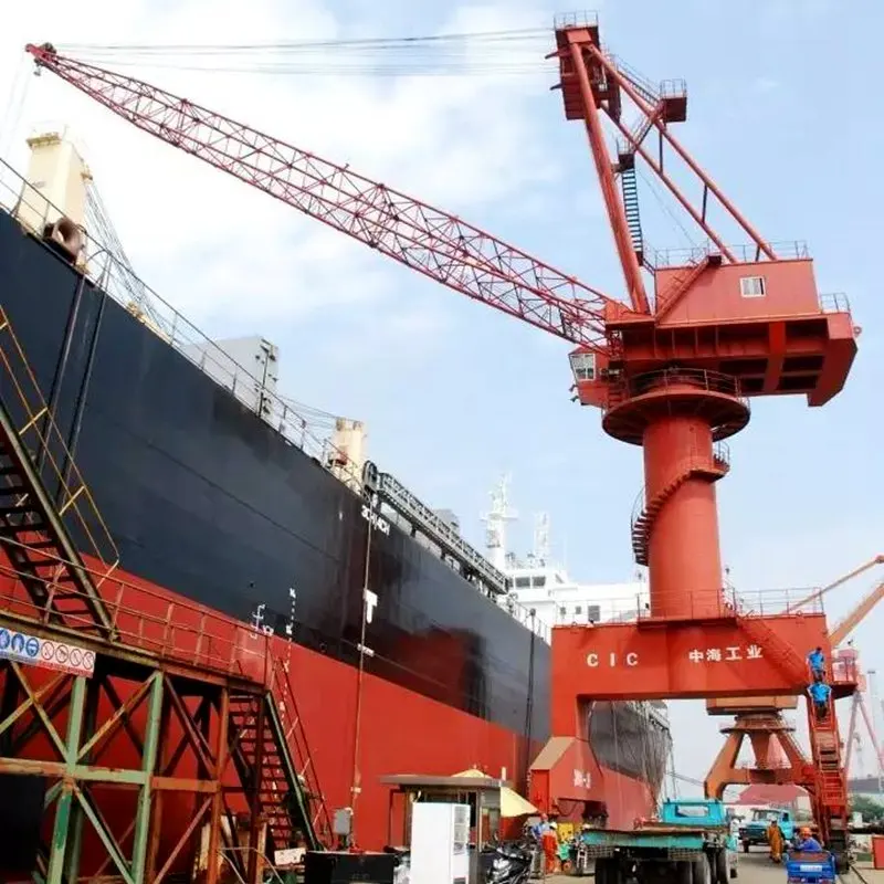 Customized product 30t shipyard level luffing container slewing jib crane