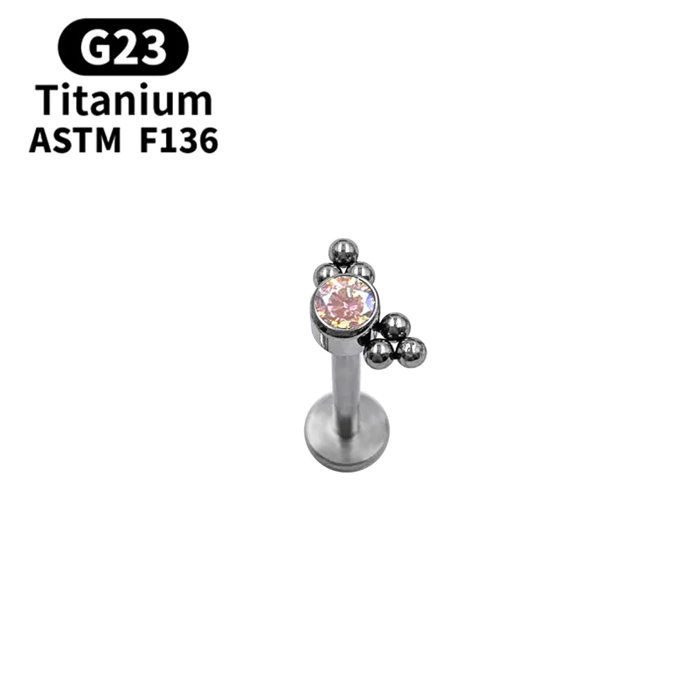 2022 new wholesale ASTM F136 titanium G23 Internally Threaded Tragus Shiny Earring Jewelry Set
