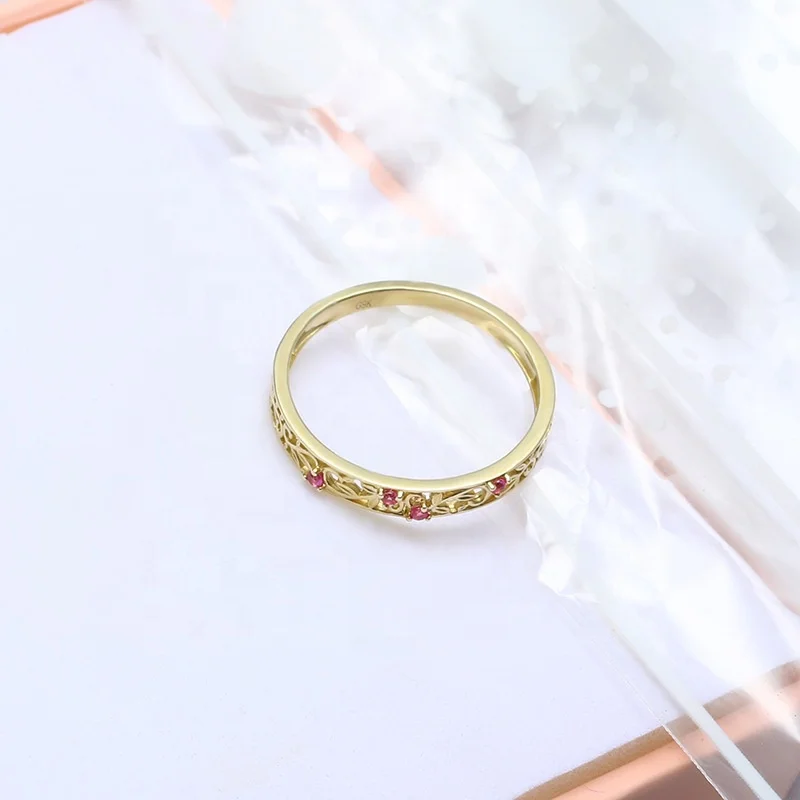 
New Corundum Women Jewelry 100% Authentic Solid Yellow 14K Gold Ring Mount Fast Shipping 2pcs A Lot 