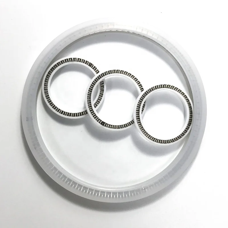 Carbon Fiber Filled Ptfe spring loaded lip seal white spring engernized seal