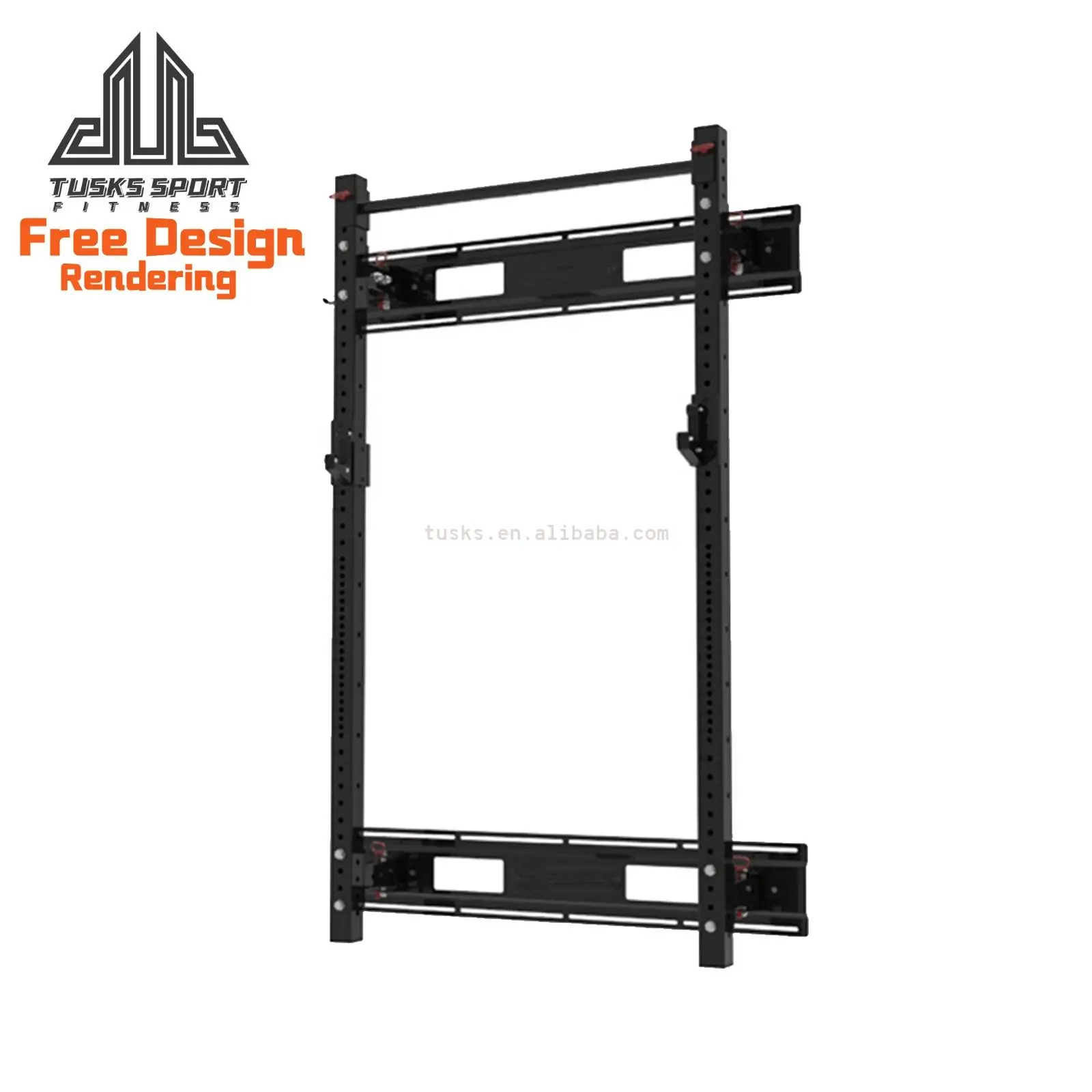Hot Sale Foldable Gym Equipment Convenient Wall Mount Fitness Rack with Cable Weight Stacks