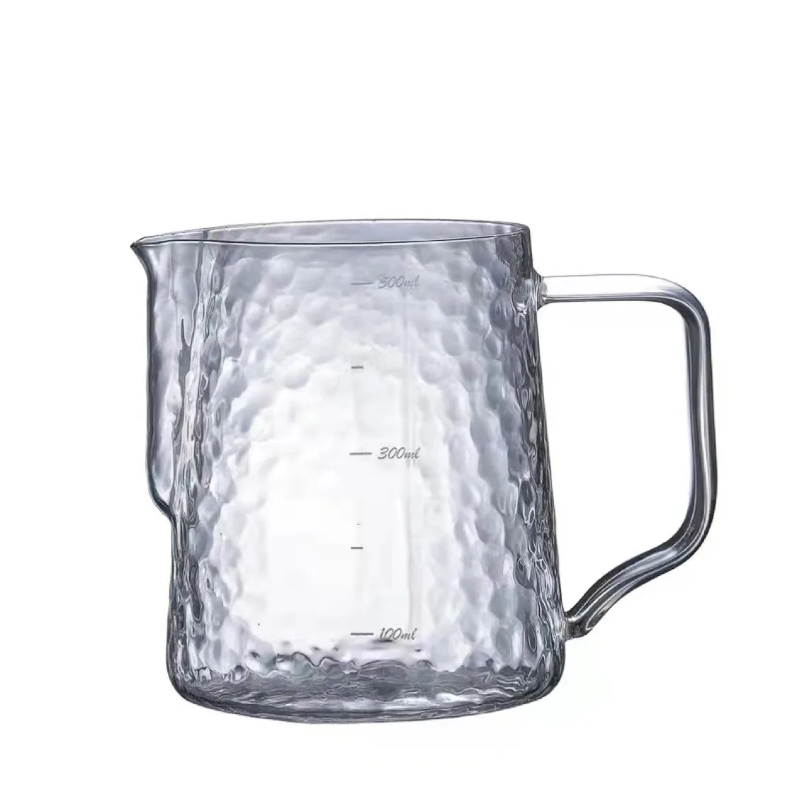 Оптовая продажа жаропрочный стеклянный чайник из боросиликатного стекла для кофе взбивания пены молочный кувшин со стеклянной ручкой