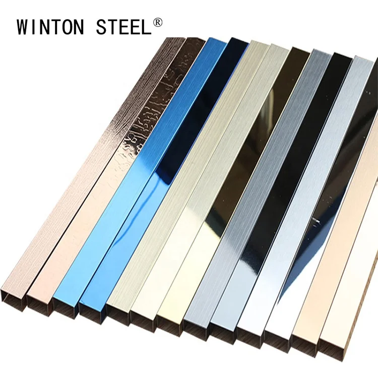201 304 U Shape Tile Trim Customized Size Mirror Decorative Tile Trim Stainless Steel Skirting For Floor Decoration