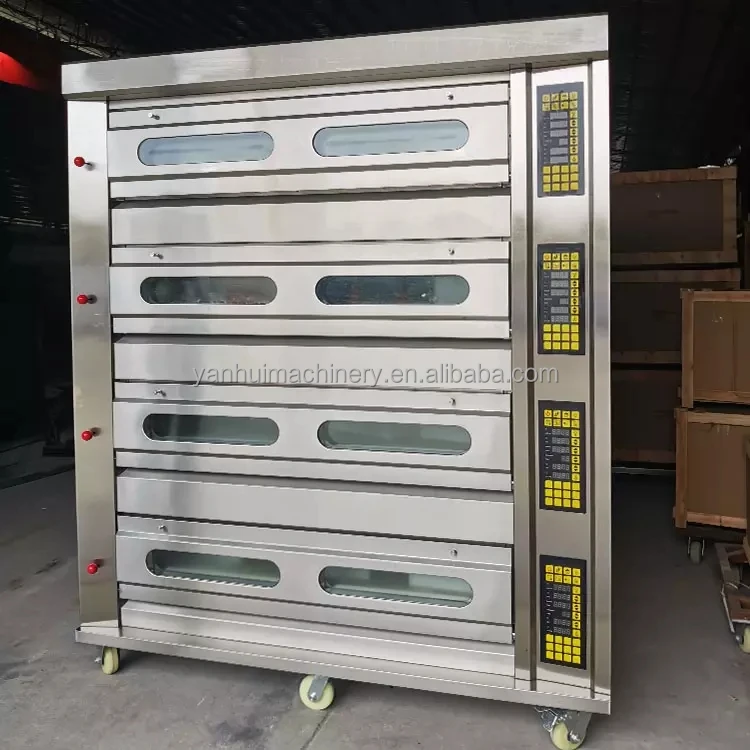 Industrial Gas Ovens Professional Bakery Equipment Stainless Steel Gas Rotary Oven(4-Deck 16-Tray)