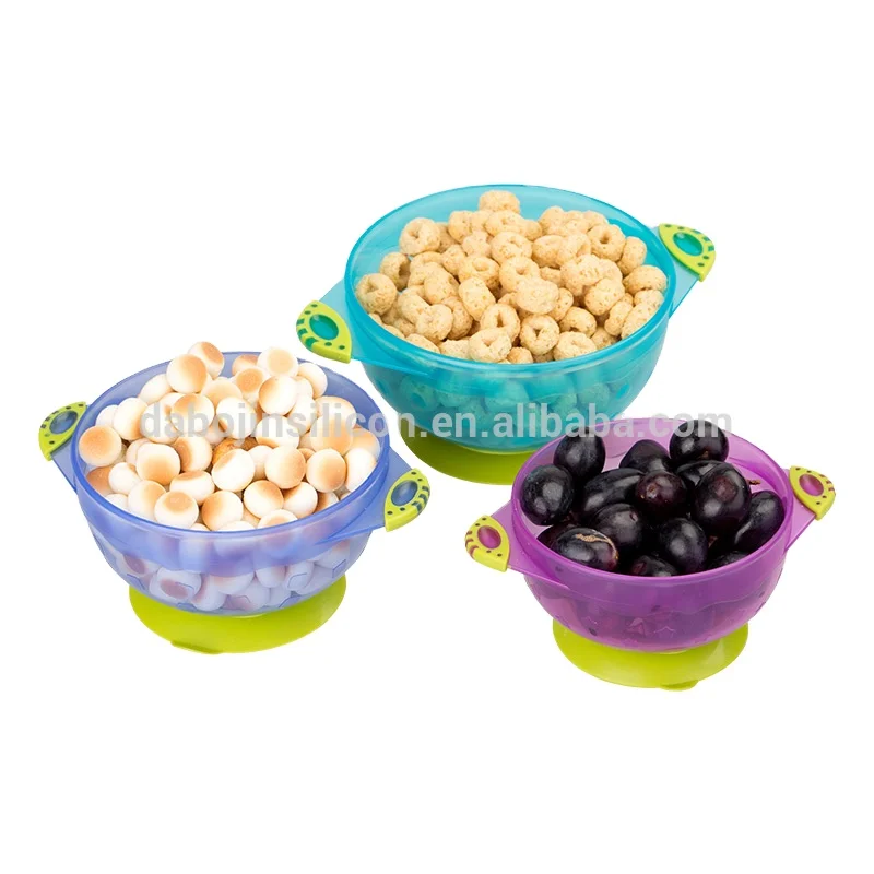New Baby Accessories - Spill Proof Safe Feeding Suction Baby Bowl with Snap on Lids
