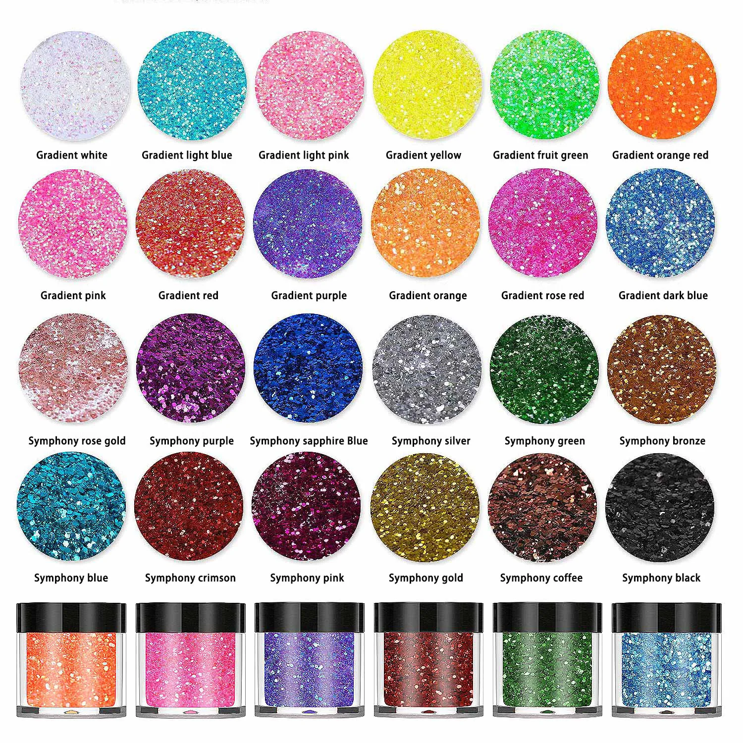 Osbang factory manufacturers 24 colors 10ml Gradient Glitter Color Powder for epoxy resin and UV resin for decoration