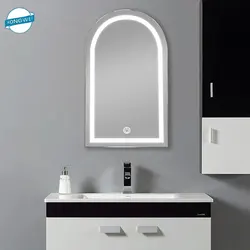 New Arrival Cosmetic Mirror Make-Up Bath Mirror Half Round Salon Energy Saving Smart Led Bathroom Mirror
