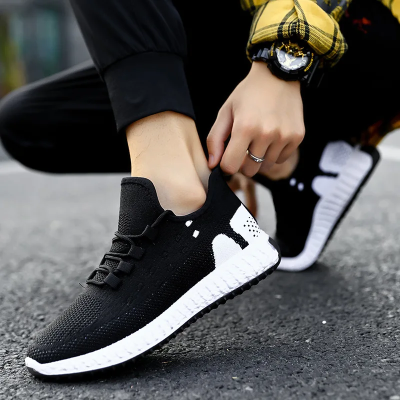 New design Casual Running Shoe Flying Knit Fashion Sport Shoes Sneakers For Men New Styles