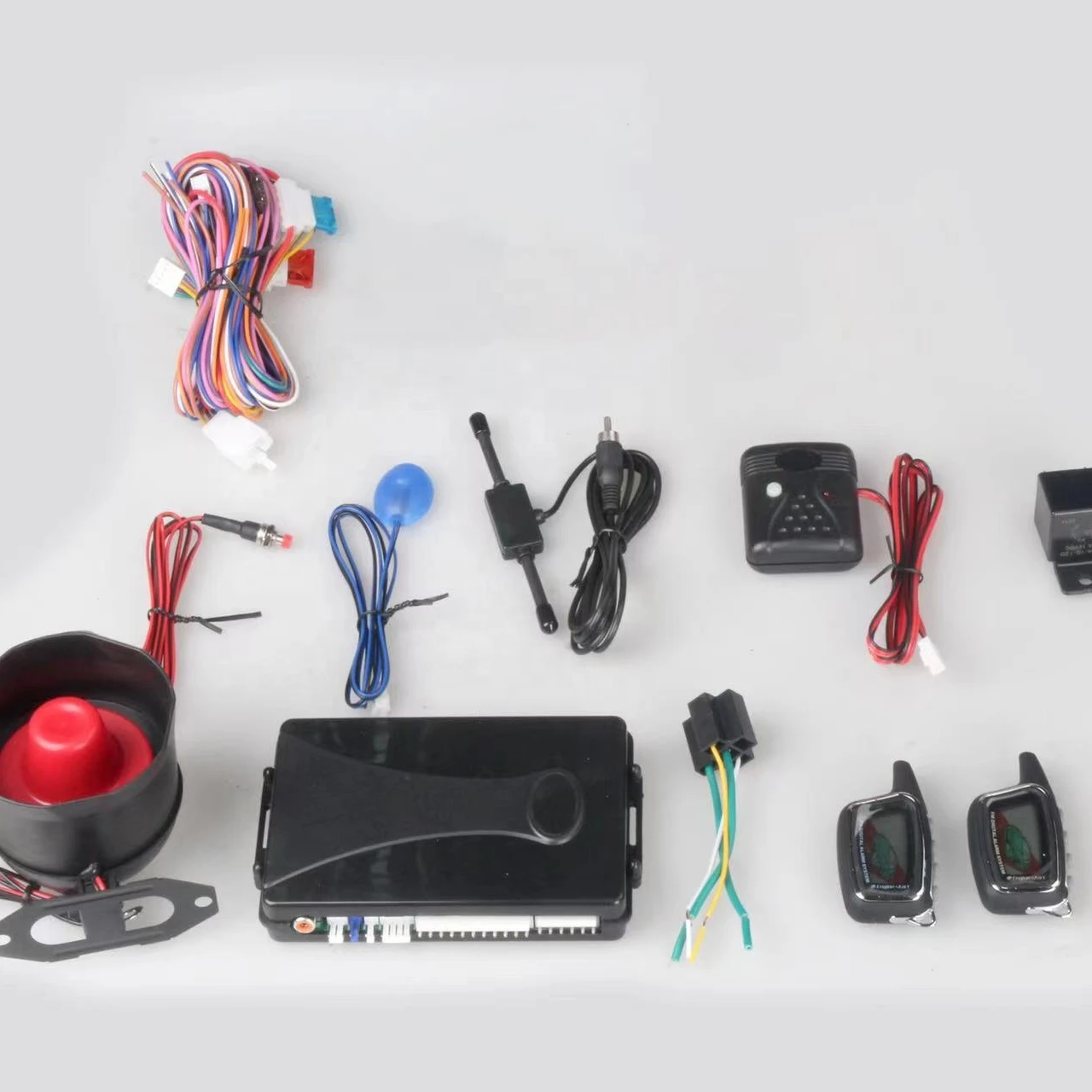 manual car alarm system two way flip key remote controller RMB or USD quote normal12v car alarm with keyless entry door function