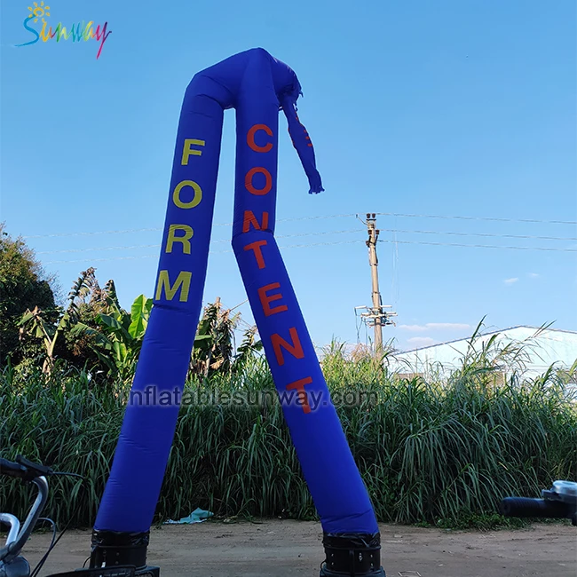 Dark Blue 8m 26 FT Full Printed Inflatable Double Legs Waving Sky Air Dancer Fly Guy Inflatable Sky Dancing Tube Man With Blower
