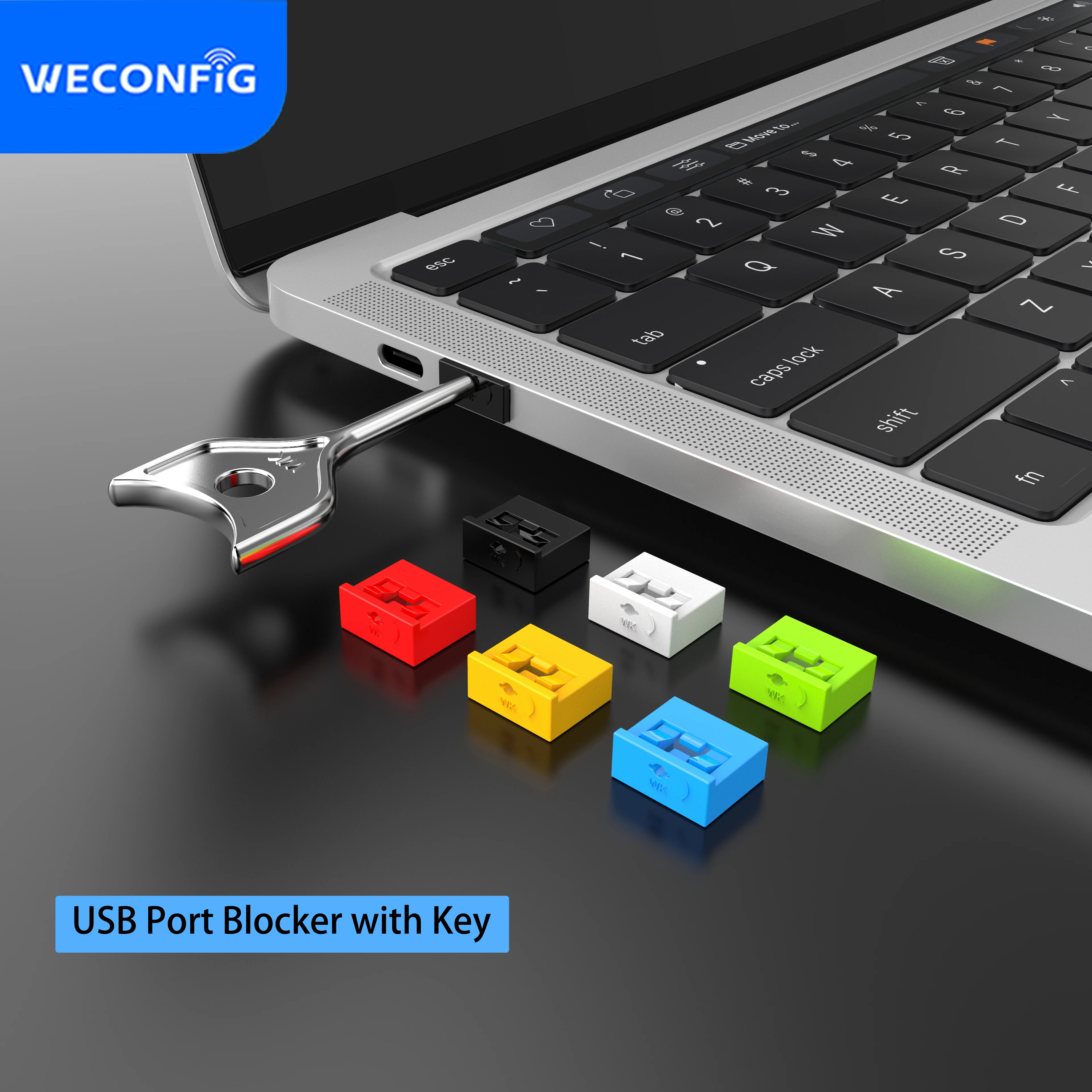 USB Lock USB Port Blocker Type A USB Port Lock with Removal Tool Key, 1SET=10LOCKS+1KEY
