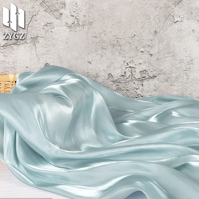 Rainbow Satin polyester bright Organza Sea Island silk dress fabric Organza factory wholesale