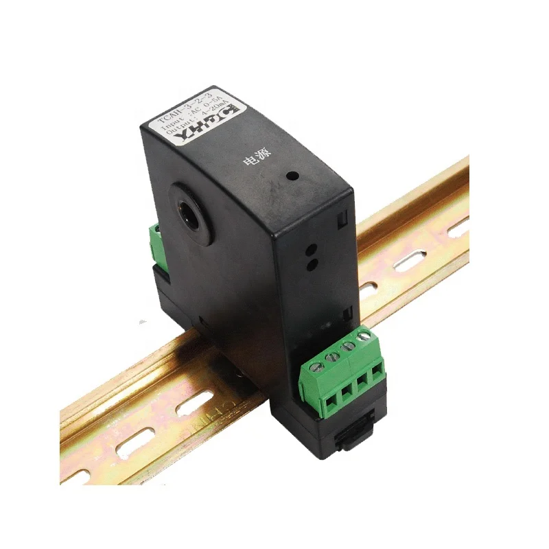 AC current transmitter Din rail mounting type current transmitter TCAH 1A to 50A AC input output 4-20mA/0-5V/0-10V DC